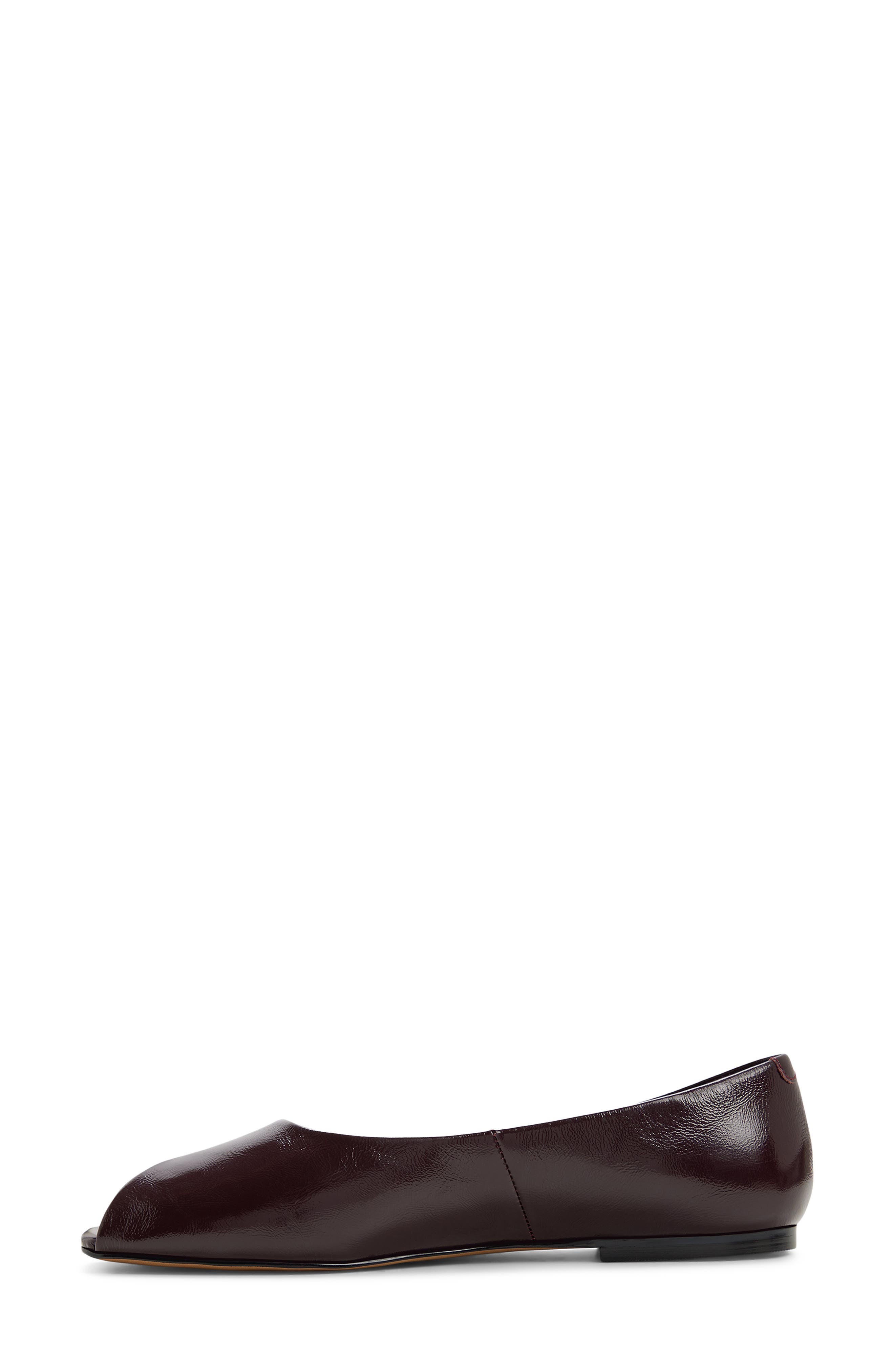 Alieiki Peep Toe Flat, Alternate, color, BORDEAUX