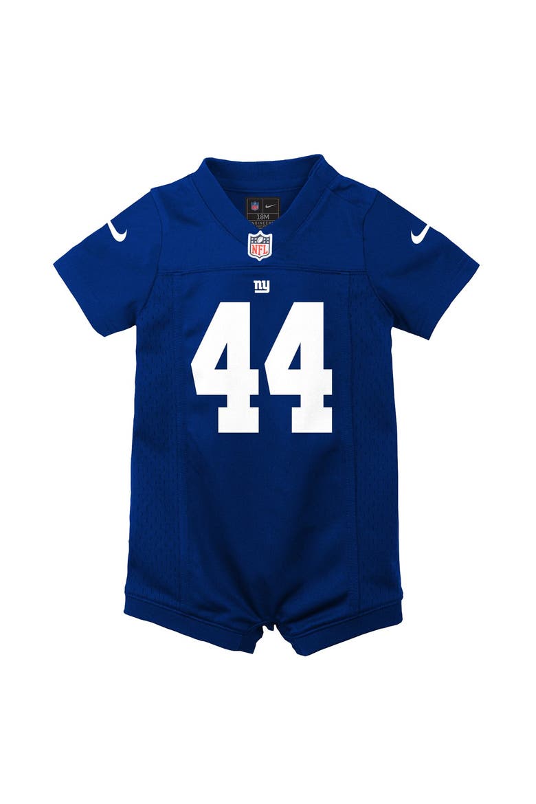 Newborn Nike Cam Skattebo Royal New York Giants Romper Game Jersey, Alternate, color, Royal