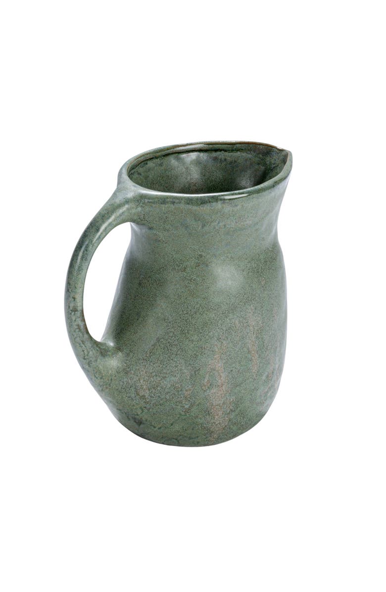 Storied Home Pitcher with Reactive Glaze, Main, color, Green