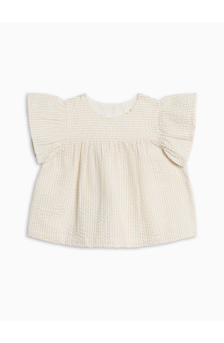 KENDI by Colored Organics Organic Viv Seesucker Ruffle Top, Alternate, color, Dune Stripe