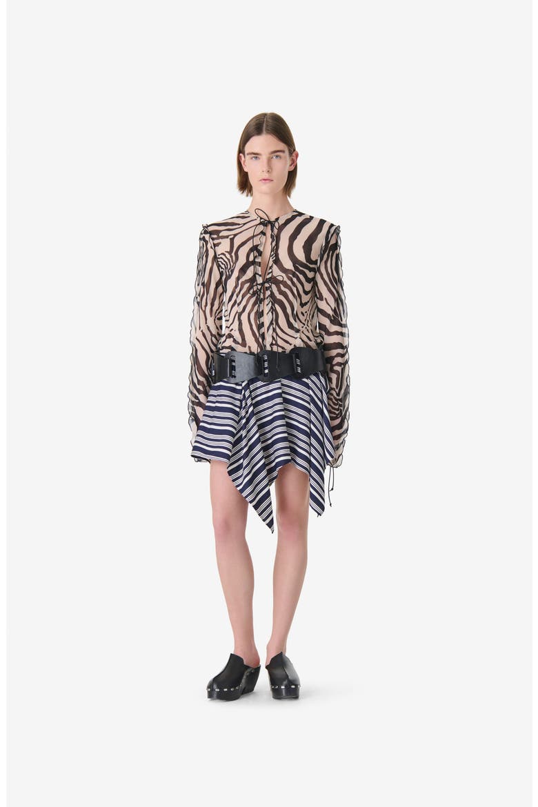 Trecy Zebra Print Blouse, Main, color, BLACK WILD PRINT