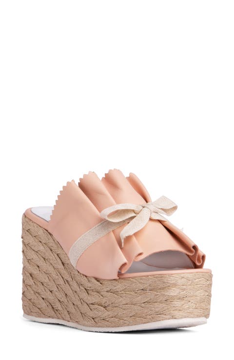 Noelle Espadrille Platform Wedge Slide Sandal (Women)