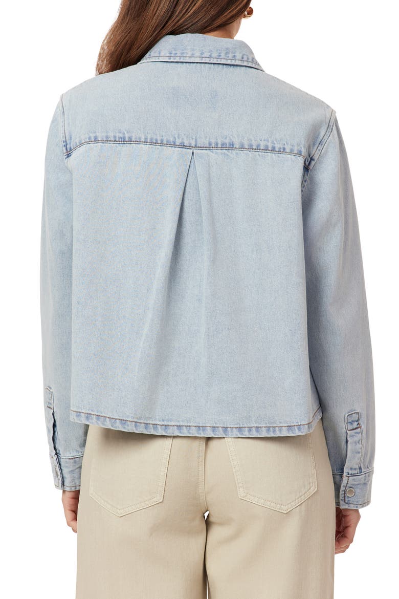 Long Sleeve Crop Denim Shirt, Alternate, color, KINGSTON