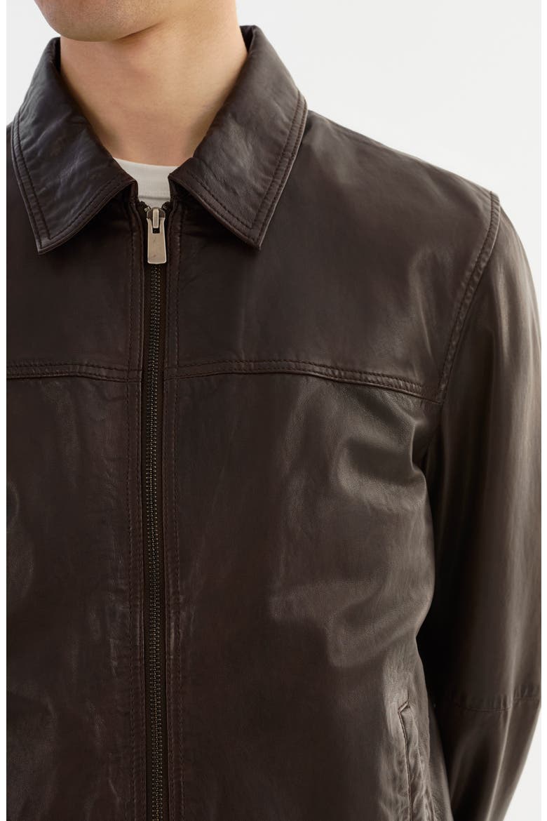 Leather Jacket, Alternate, color, BROWN
