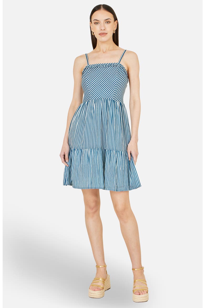 Stripe Cotton Mini Sun Dress, Alternate, color, Blue