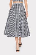 Milly Robin Gingham Midi Skirt