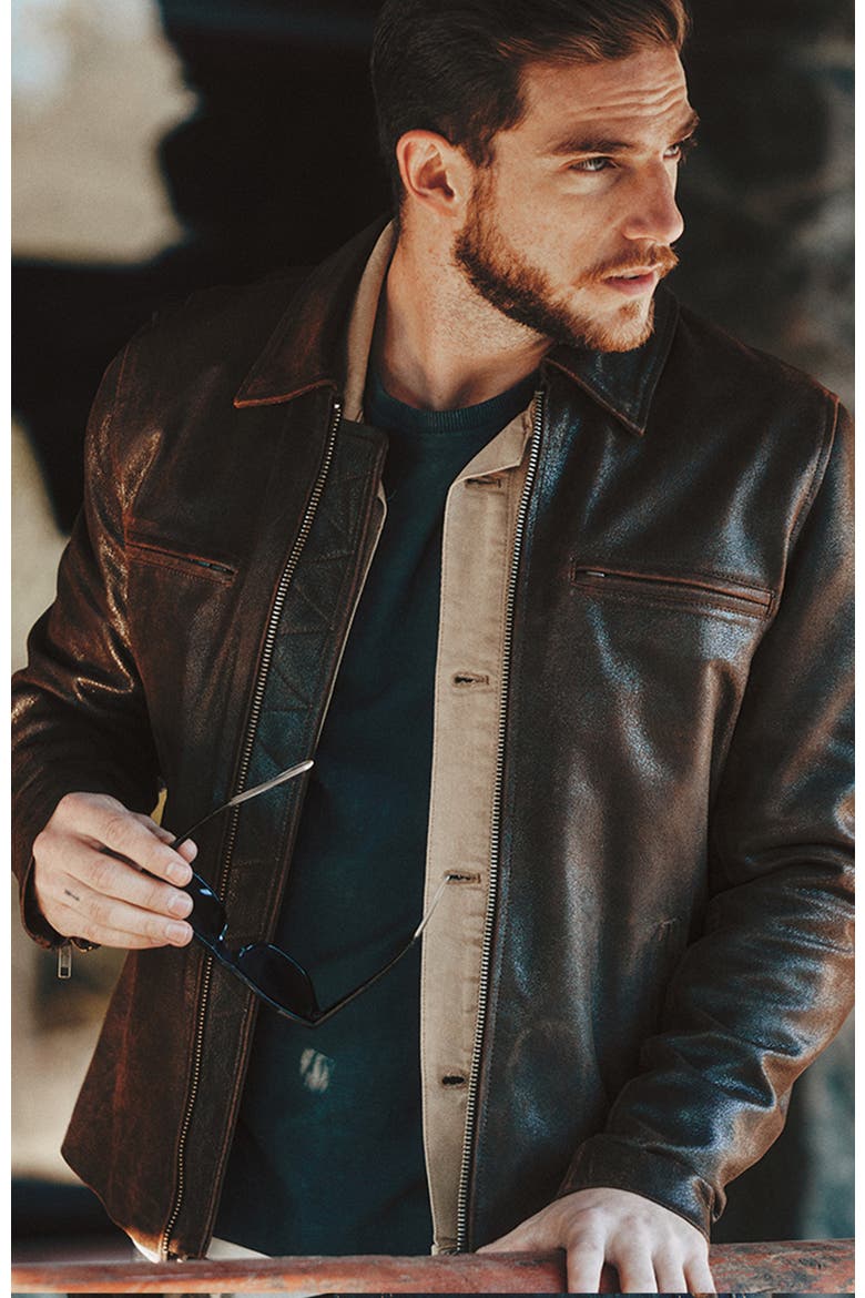 RAINIER MOTO  JACKET, Alternate, color, Brown