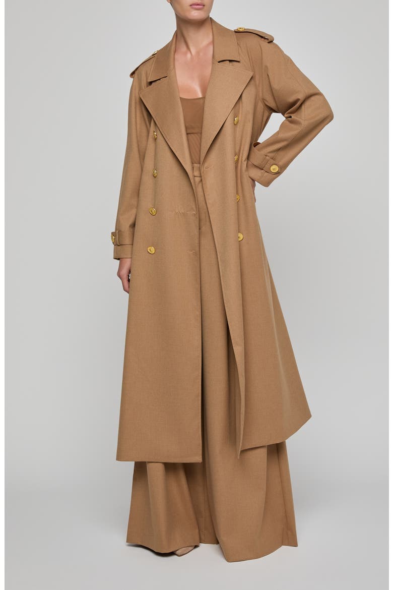 Brinley Oversize Suiting Trench Coat, Main, color, DARK MACCHIATO
