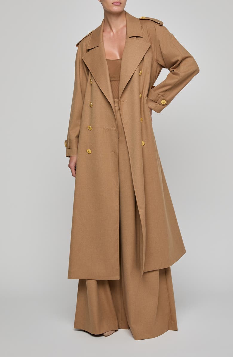 L'AGENCE Brinley Oversize Suiting Trench Coat, Main, color, Dark Macchiato
