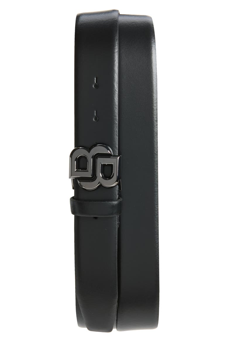 Icon Leather Belt, Main, color, BLACK