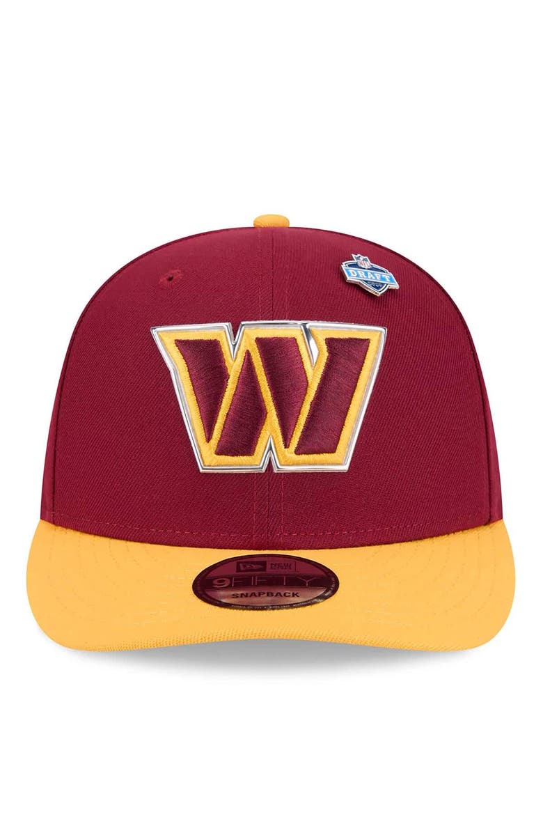 New Era Men's New Era  Burgundy/Gold Washington Commanders 2026 NFL Draft On Stage Pre-Curved 9FIFTY Snapback Hat, Alternate, color, Burgundy