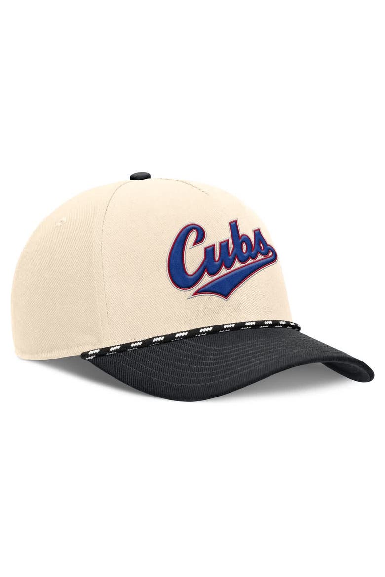 Men's Nike Natural/Black Chicago Cubs Cooperstown Collection Rise Adjustable Hat, Alternate, color, Natural
