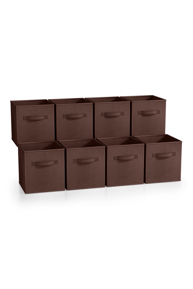 8-Pack Collapsible Storage Cubes, Main, color, CHOCOLATE
