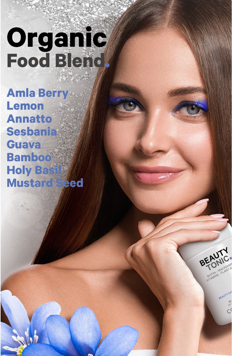 Codeage Beauty Tonic Biotin Supplement + Vitamins & Minerals, Alternate, color, White