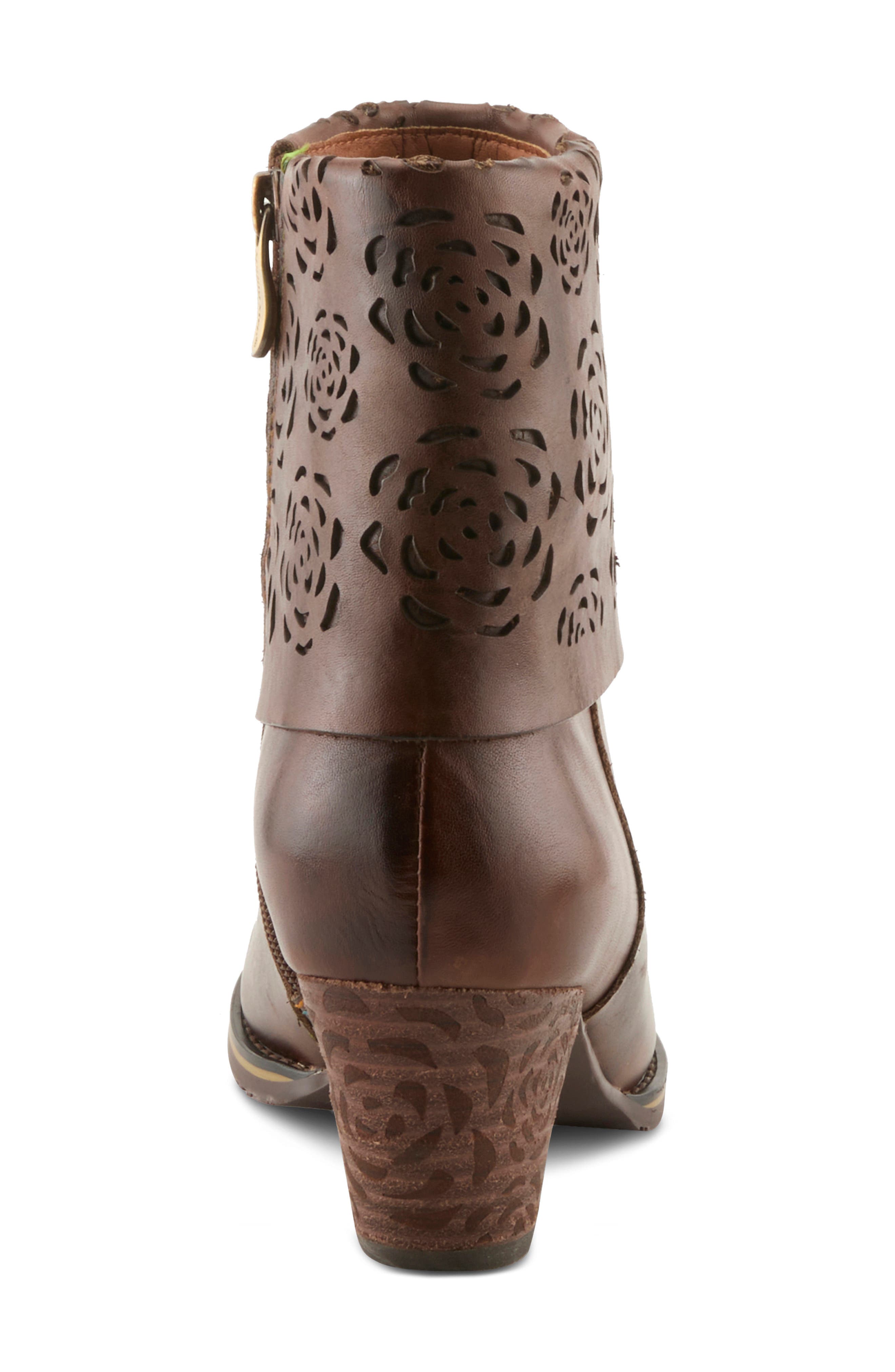 Kissofarose Leather Bootie, Alternate, color, DARK BROWN