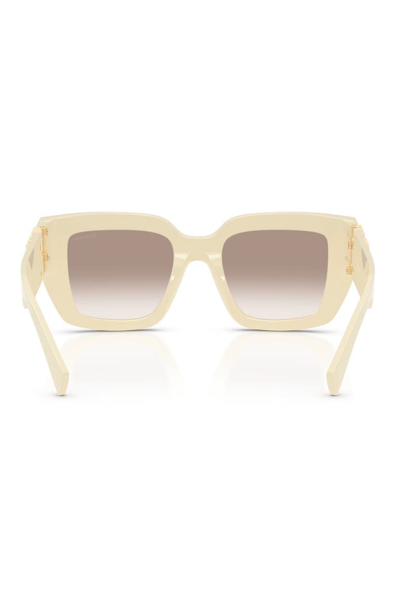 51mm Square Gradient Sunglasses, Alternate, color, MILK / CLEAR GRADIENT BROWN