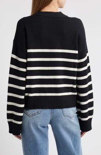 Geneva Stripe Wool & Cashmere Blend Cardigan