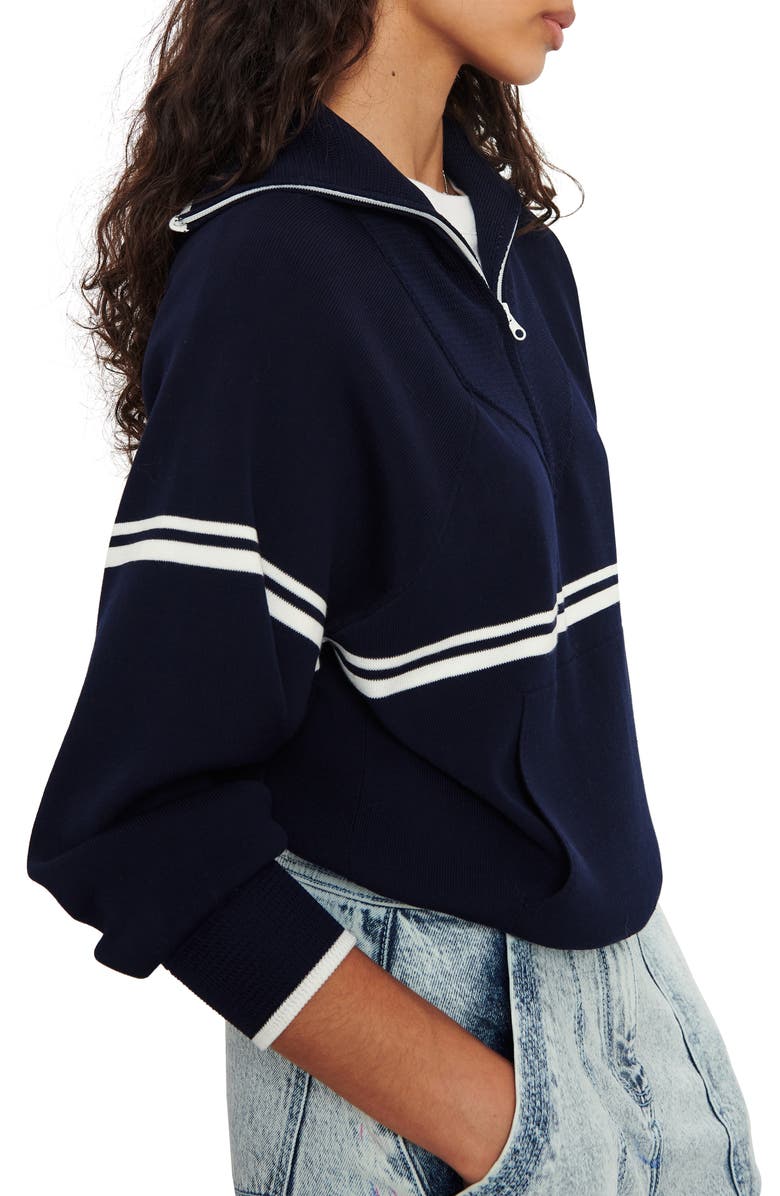 ba&sh Dylon Half-Zip Cotton Blend Sweater, Alternate, color, 