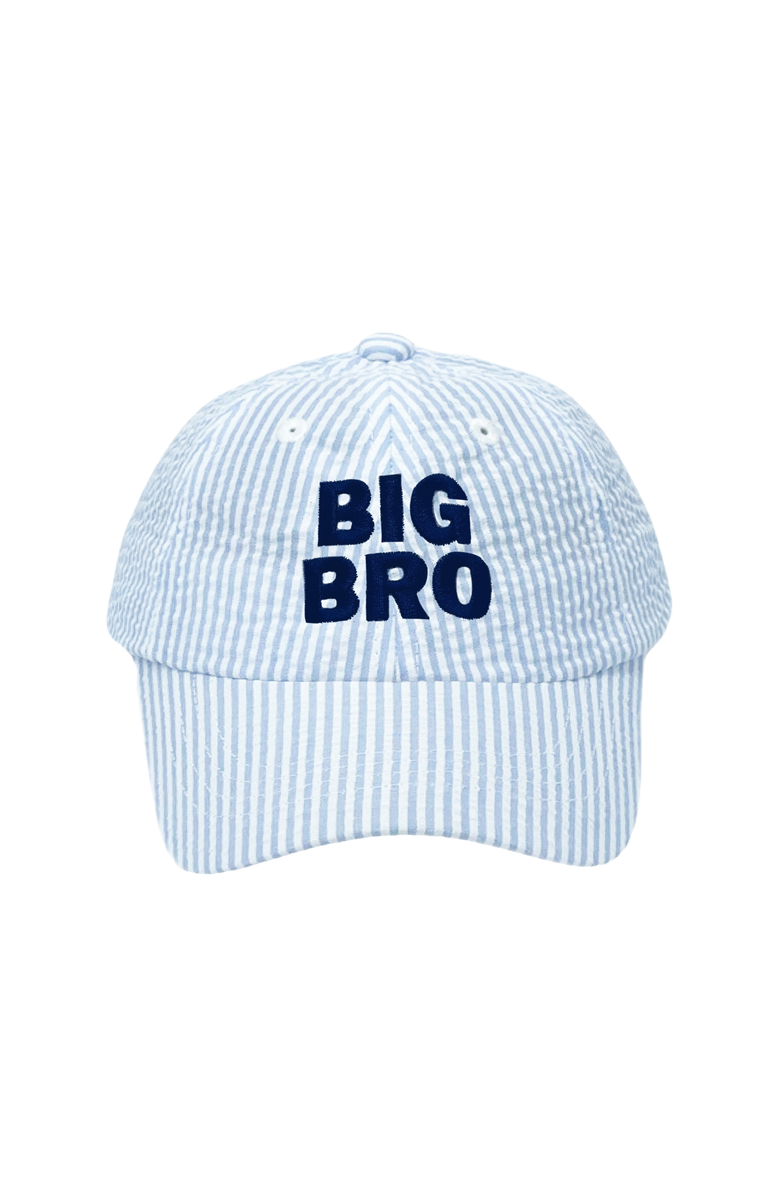 Bits & Bows Big Bro Seersucker Baseball Hat, Main, color, Blue