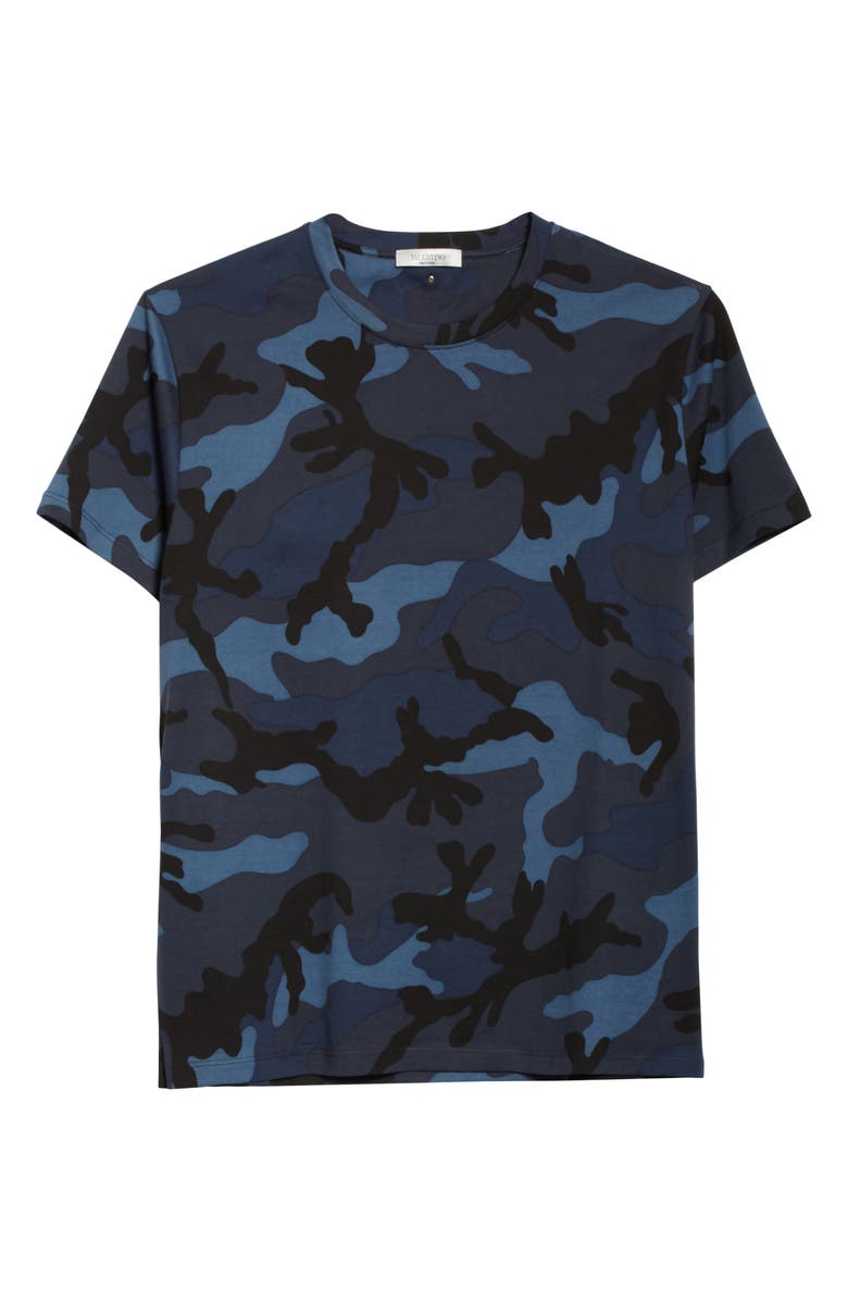 Valentino Camo Print Crewneck T-Shirt, Alternate, color,