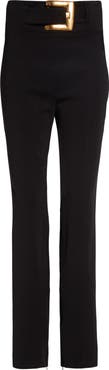 Balmain High Waist Belted Compact Knit Pants