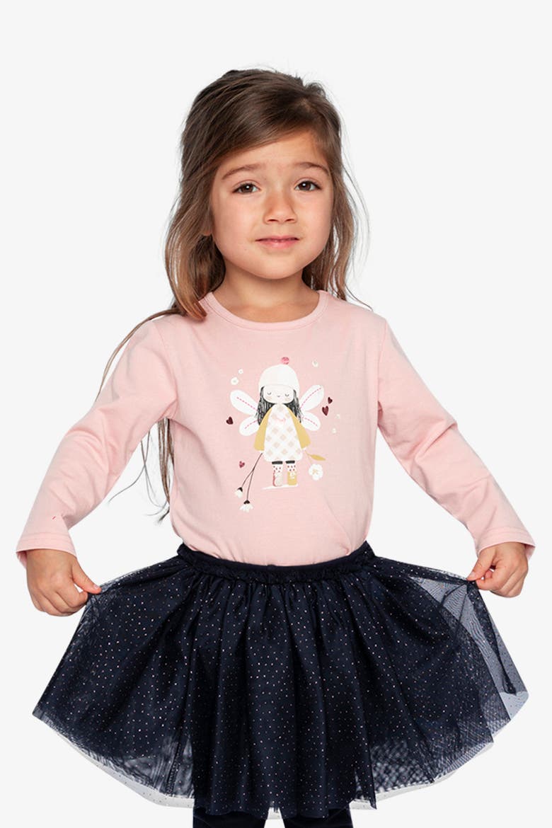 Organic Cotton Angel Detail Long Sleeve T-Shirt, Alternate, color, Pale Dusty Pink
