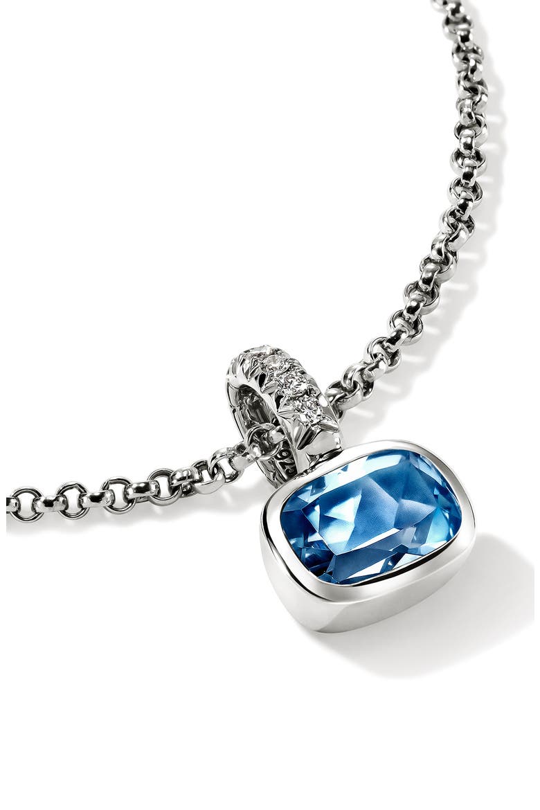 Heishi Sterling Silver London Blue Topaz Pendant Necklace, Alternate, color, LONDON BLUE TOPAZ