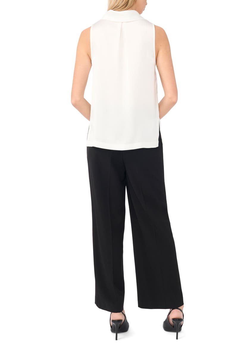 Cowl Neck Satin Charmeuse Sleeveless Top, Alternate, color, NEW IVORY