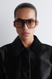 COS Oversized Square-Frame Aviator Sunglasses