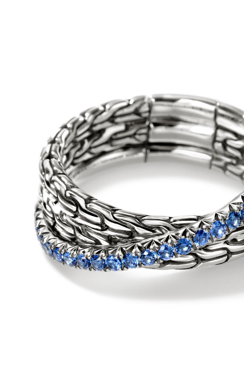 JH Essential Pavé Crossover Ring, Sterling Silver, Gemstones
