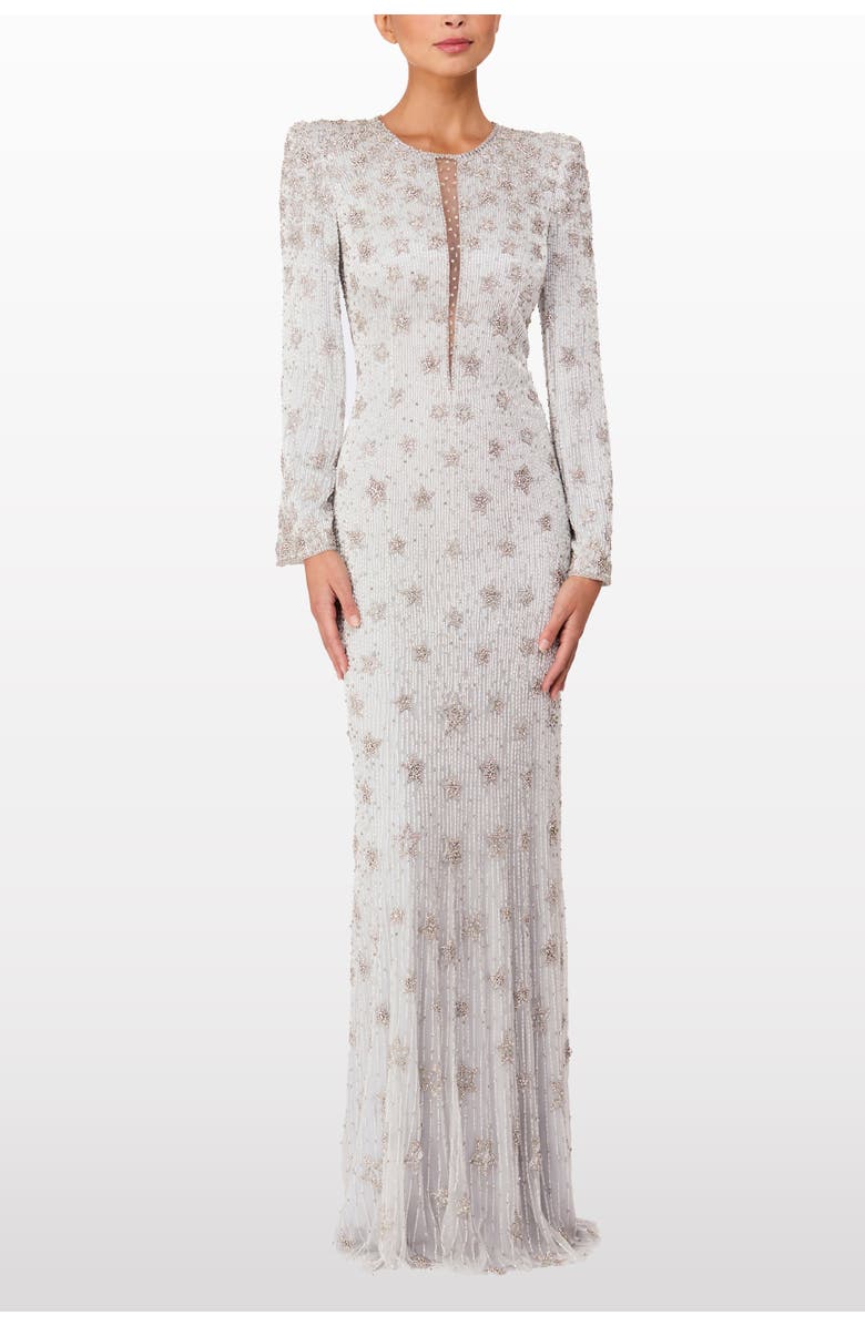 Jenny Packham Madrigal star-embellished long-sleeve maxi dress, Alternate, color, 