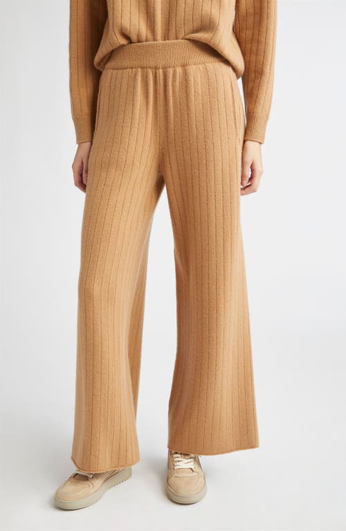 Eleventy Wool & Cashmere Wide Leg Pants in 04 Camel at Nordstrom, Size X-Small