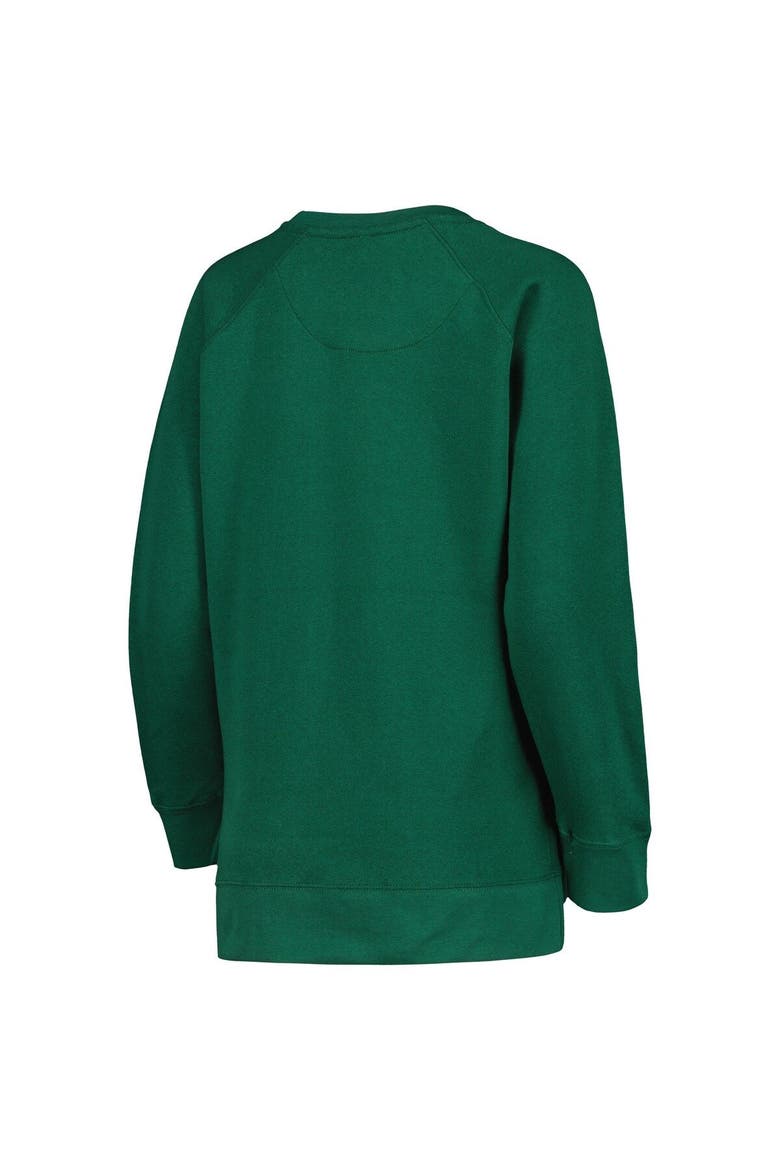 Women's Pressbox Green Michigan State Spartans Steamboat Animal Print Raglan Pullover Sweatshirt, Alternate, color, Green