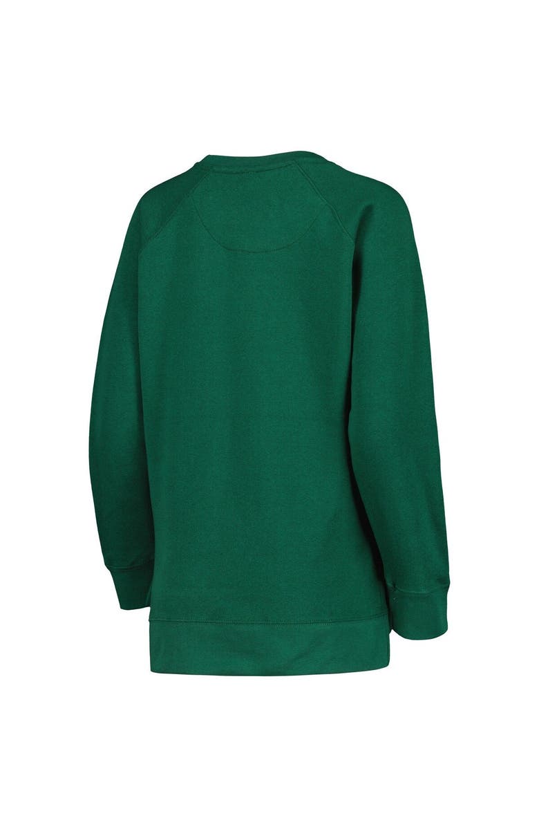 PRESSBOX Women's Pressbox Green Michigan State Spartans Steamboat Animal Print Raglan Pullover Sweatshirt, Alternate, color, Green