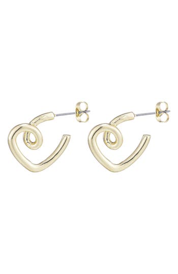 Adornia Twisted Heart Stud Earrings In Gold