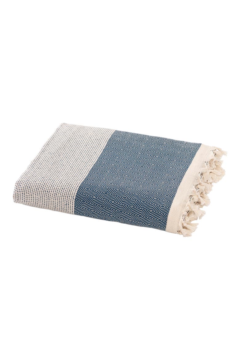 Diamente Cotton Throw Blanket, Main, color, BLUE