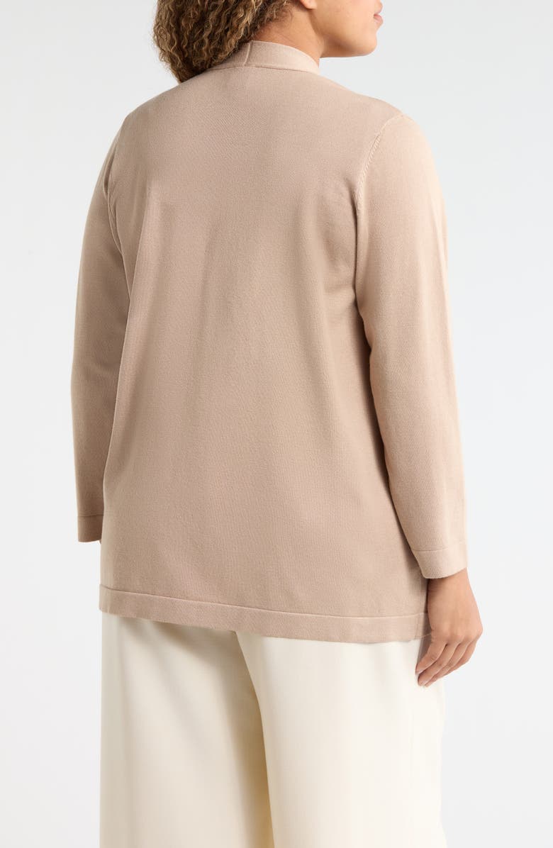 AK ANNE KLEIN Chatham Open Front Cardigan, Alternate, color, Latte