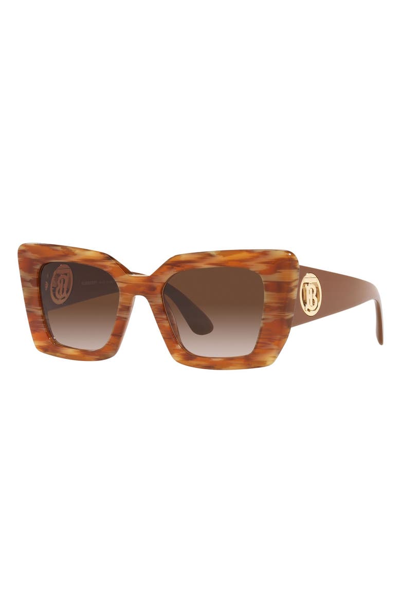 Burberry 51mm Square Sunglasses, Alternate, color, Spotted Brown/ Gradient Brown