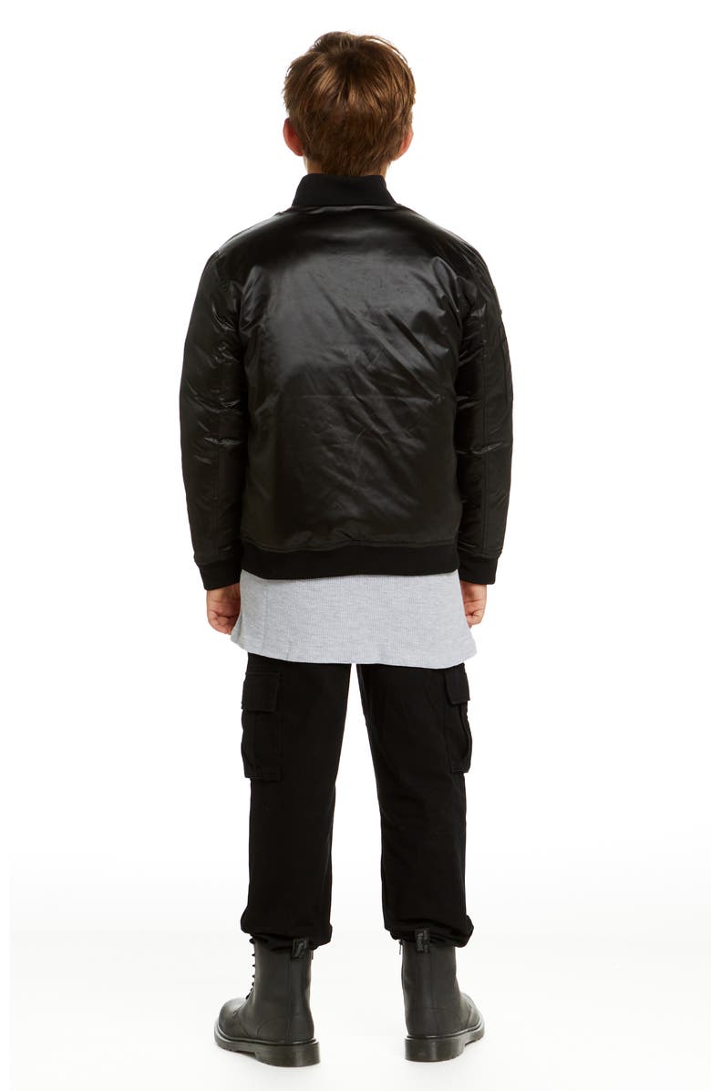 Andy & Evan x SPACEONE Kids' Reversible Bomber Jacket, Alternate, color, Black Space