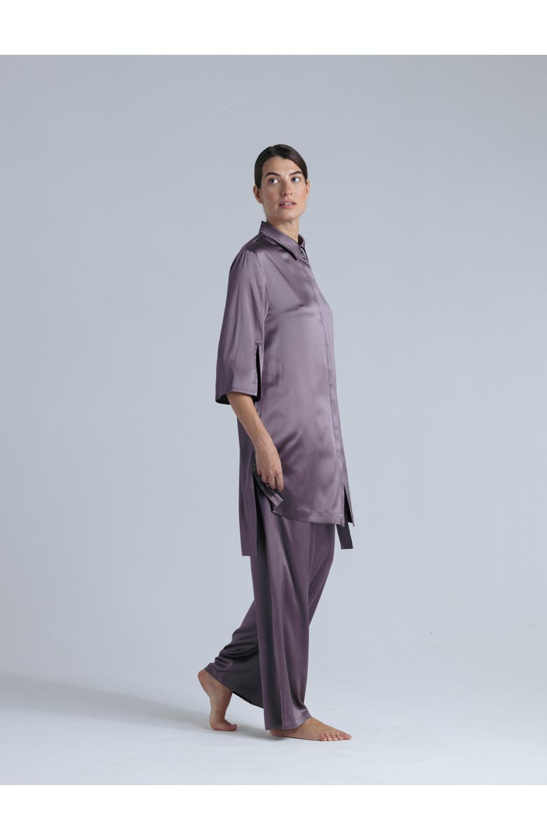 Alas Silk Long Shirt Dress, Alternate, color, Noble Purple
