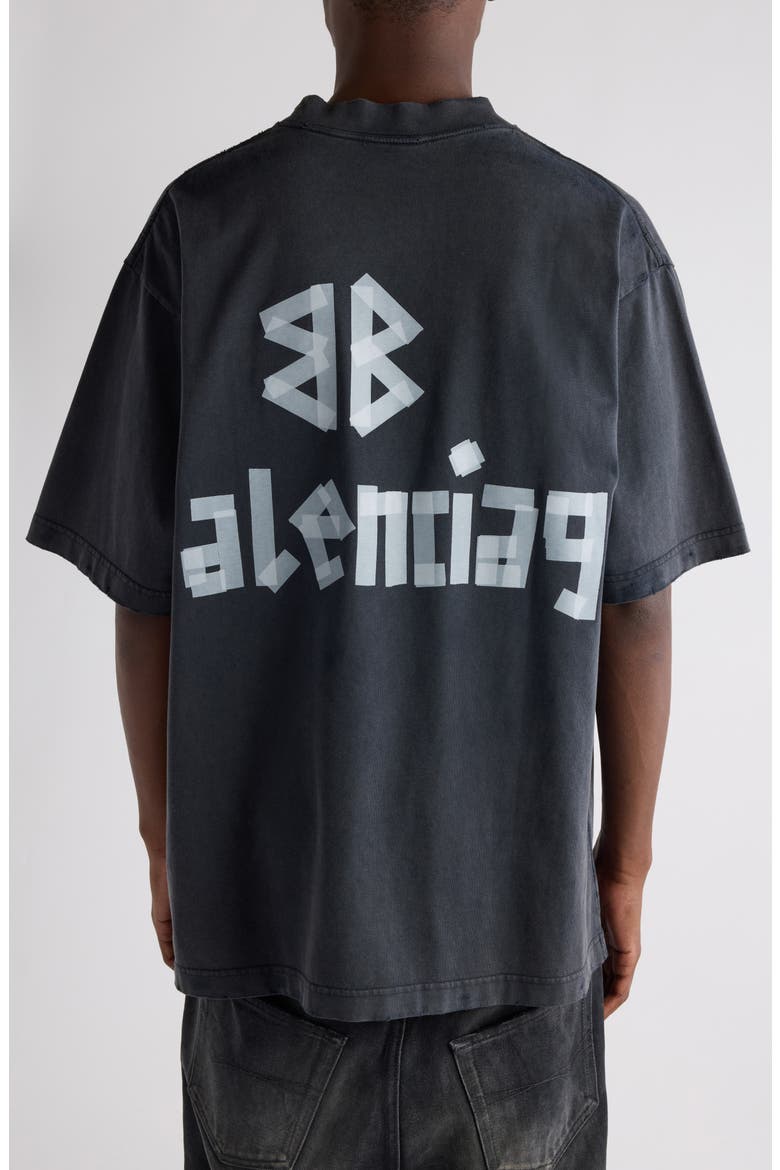 Medium Fit Tape Type Logo Graphic T-Shirt, Alternate, color, 1041 FADED WASHED BLACK