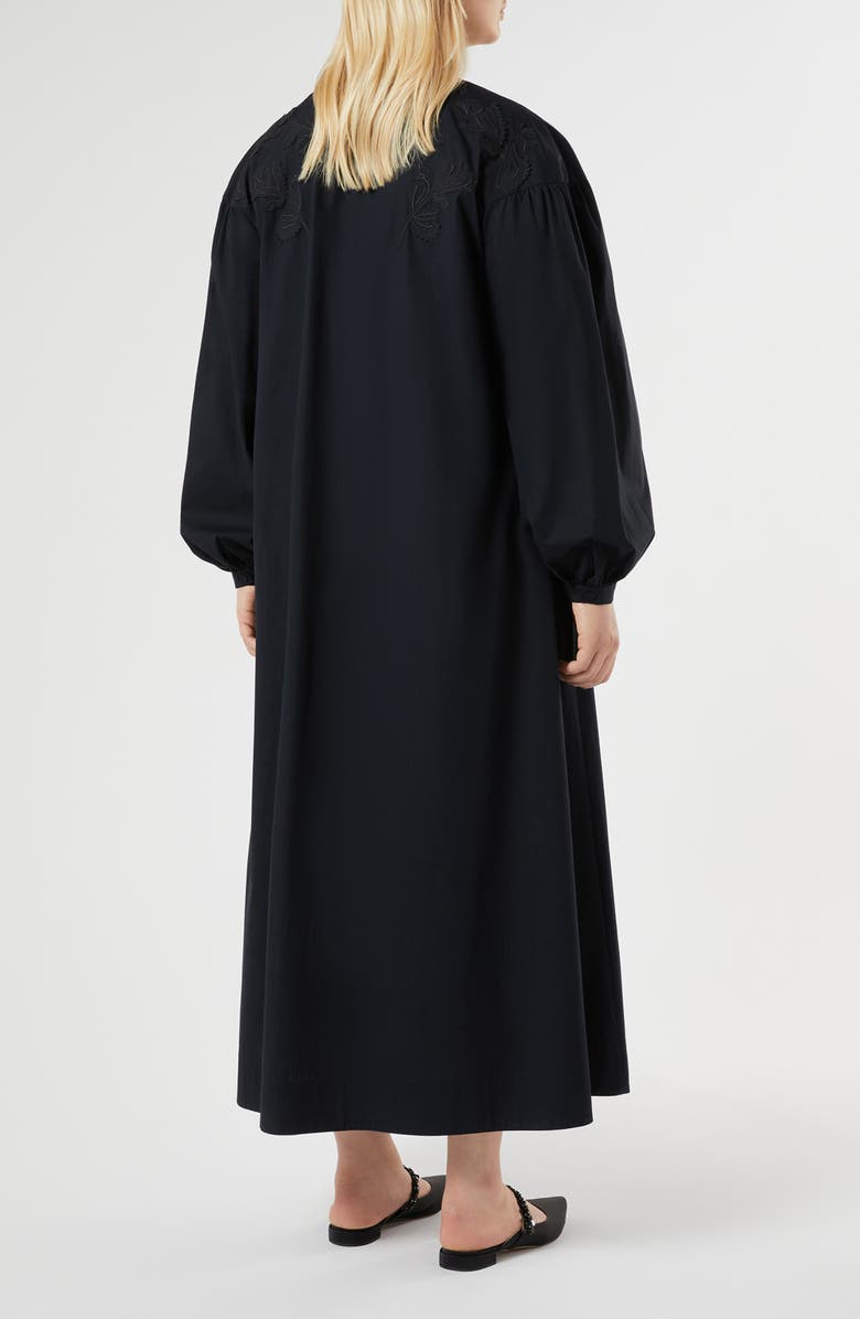 Marina Rinaldi Materia Long Sleeve Maxi Dress, Alternate, color, Black