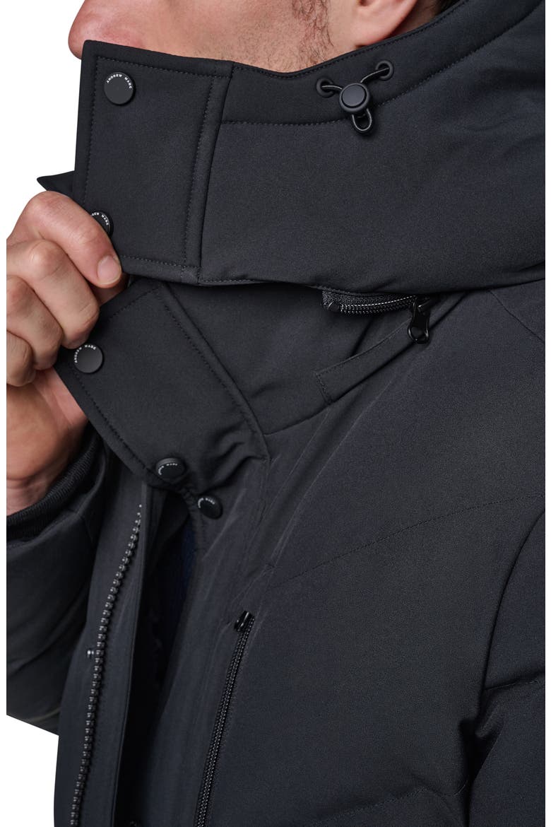 Hooded Bomber Puffer Jacket with Down & Feather Fill, Alternate, color, BLACK