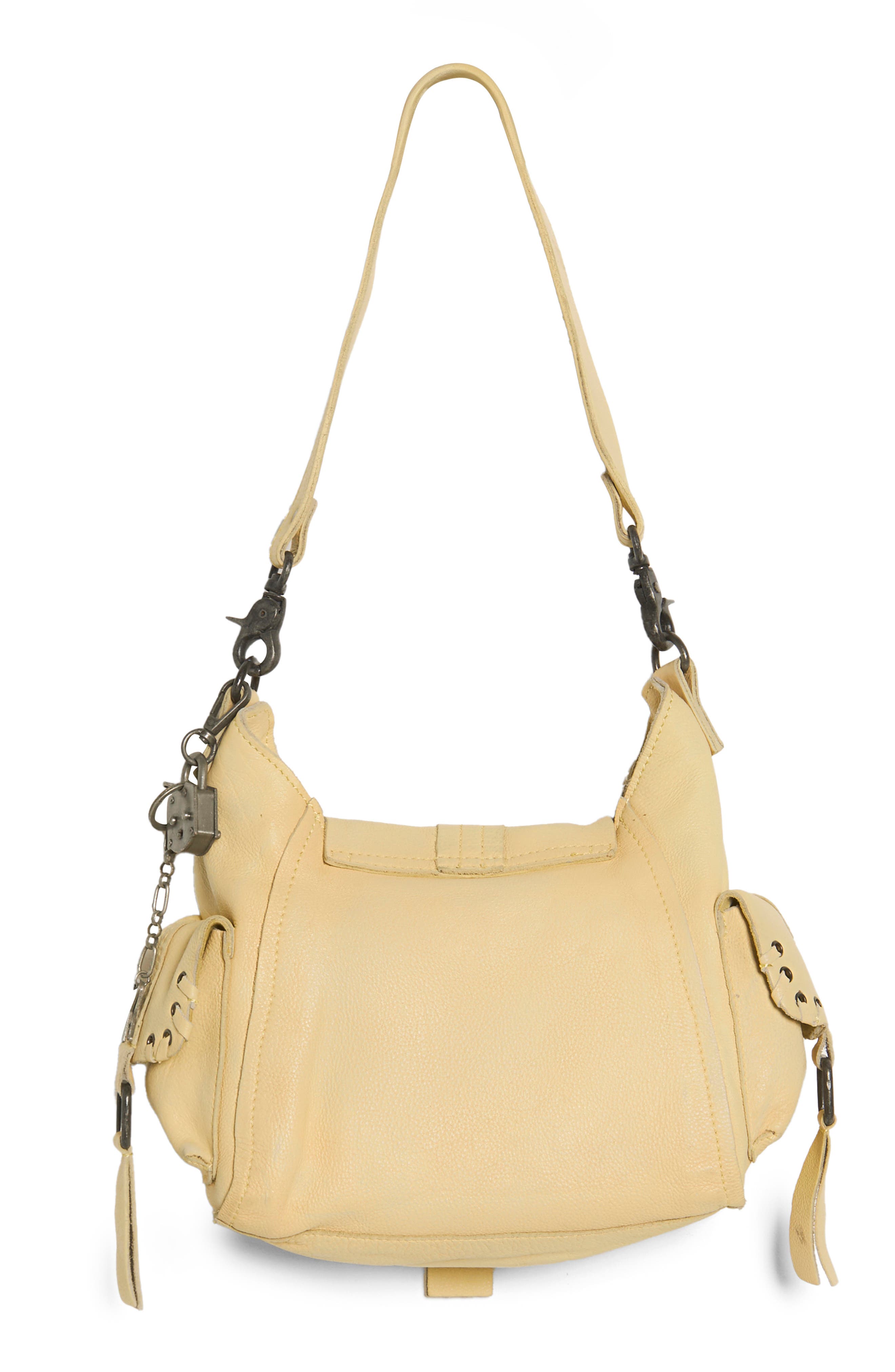 We the Free Baby Leigh Leather Crossbody Bag, Alternate, color, BUTTER YELLOW