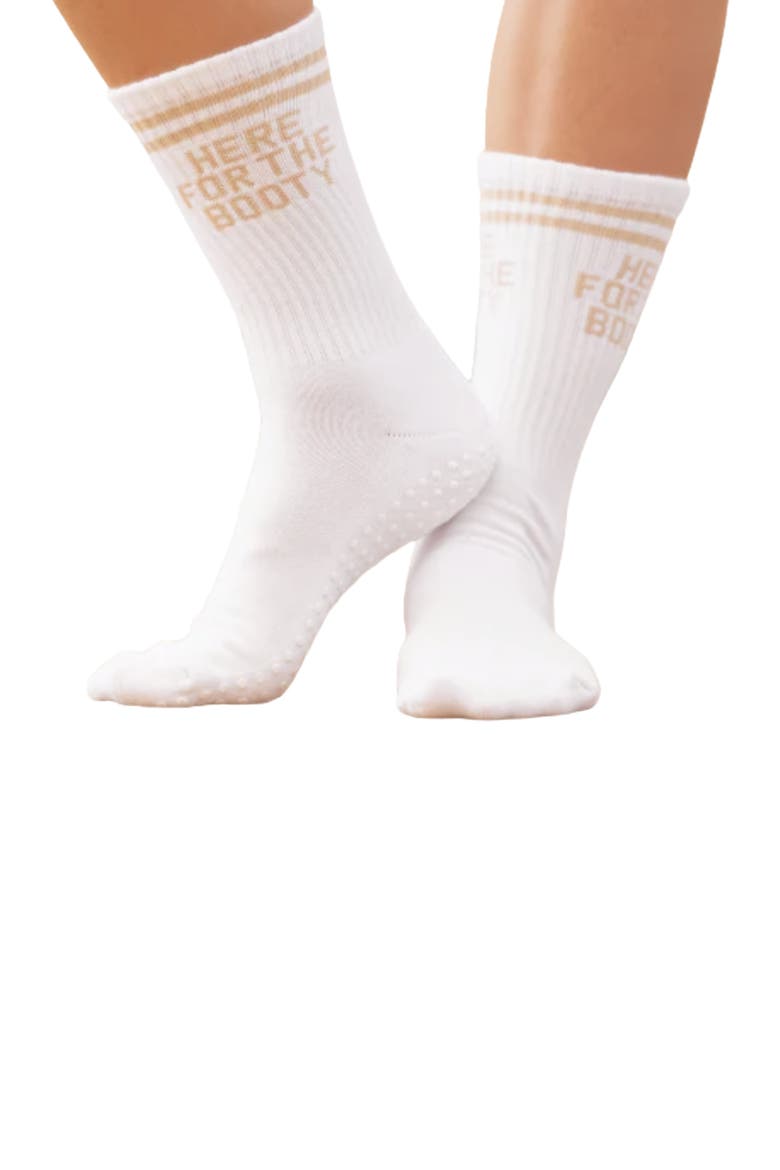 Here for the Booty Grip Socks, Main, color, White