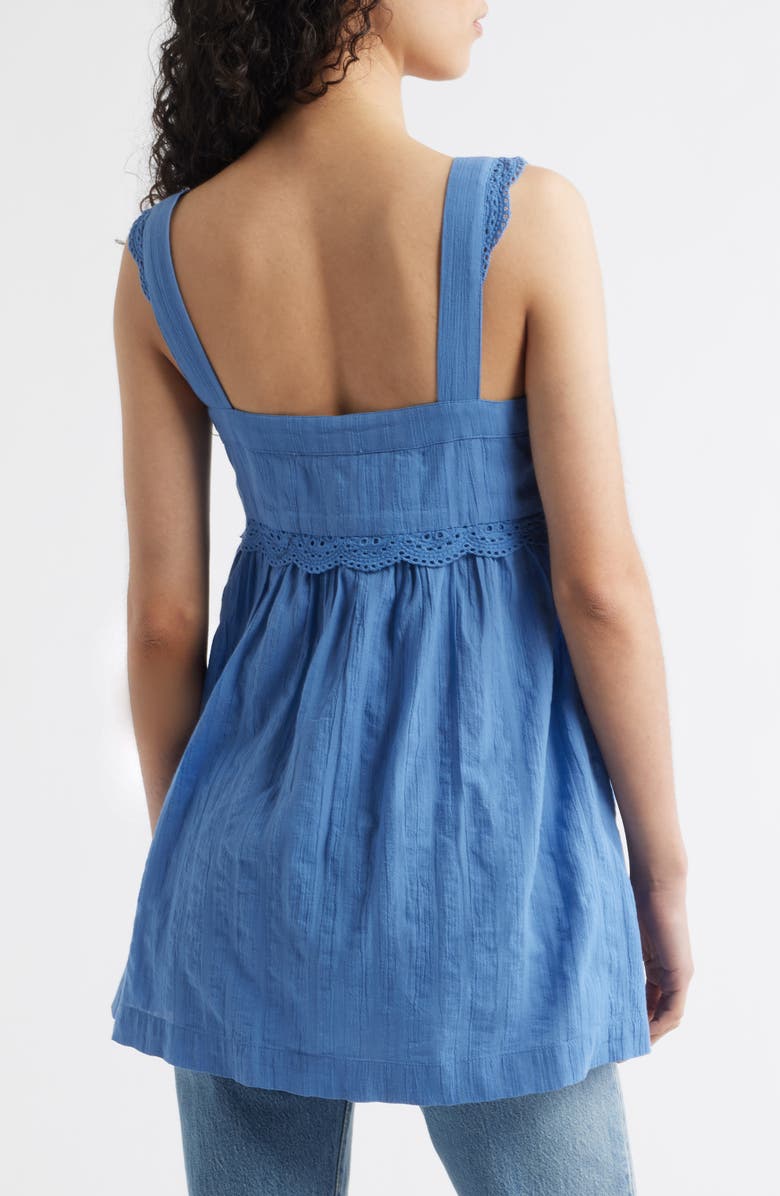 Free People Farrah Floral Lace Embroidered Babydoll Tunic, Alternate, color, Cold River