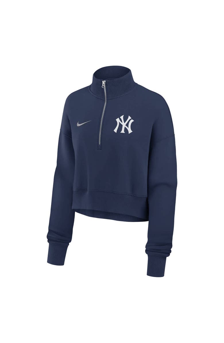 Nike Women's Nike Navy New York Yankees Primetime Phoenix Fleece Half-Zip Sweatshirt, Alternate, color, Navy