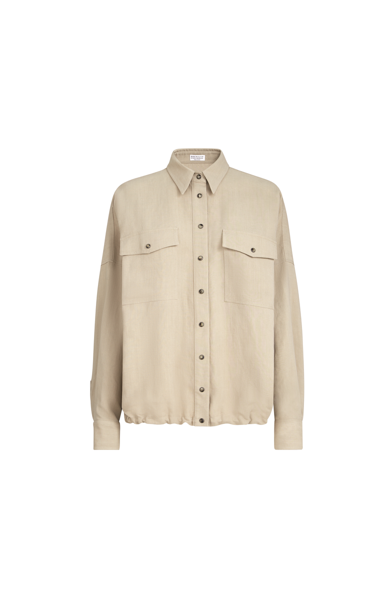 Brunello Cucinelli Fluid twill shirt, Main, color, Sand