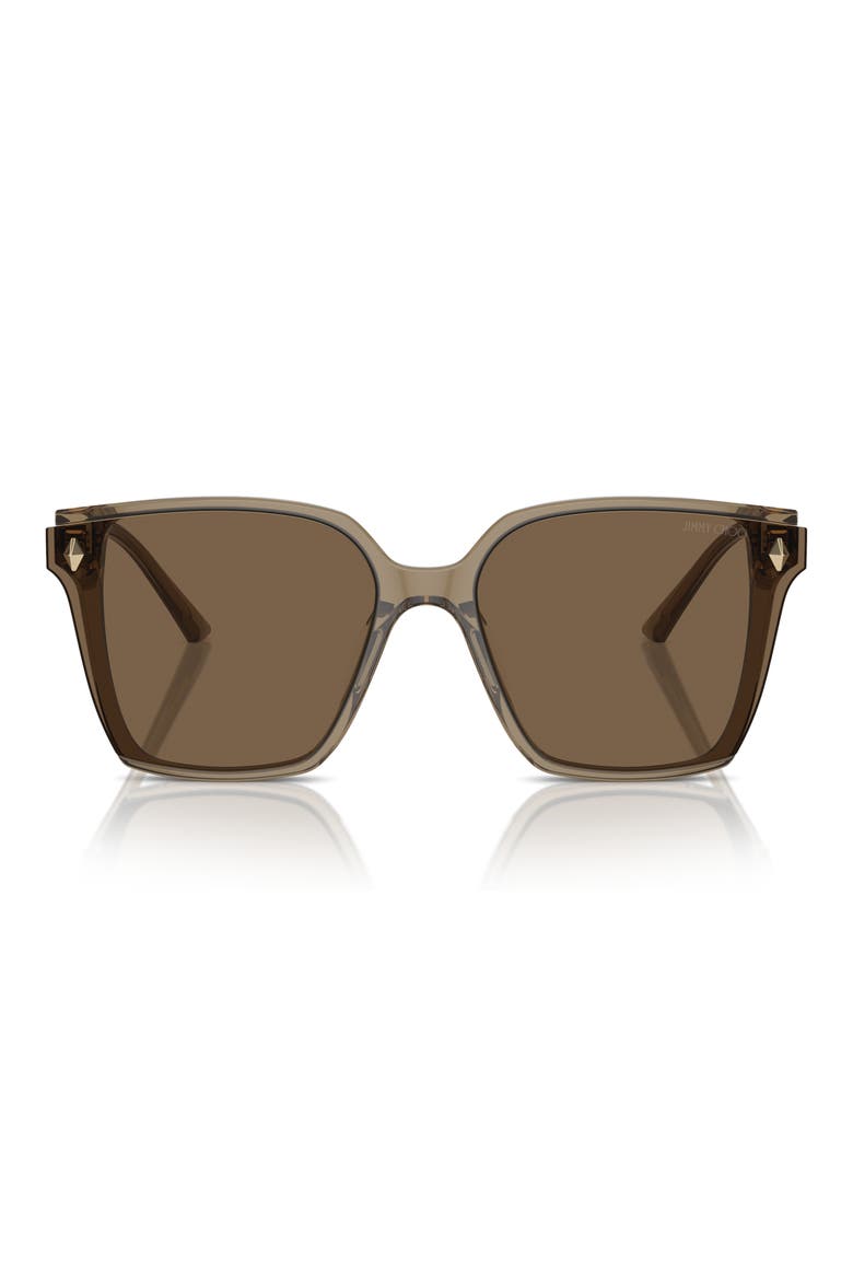 61mm Oversize Square Sunglasses, Main, color, TRANSPARENT BROWN / DARK BROWN