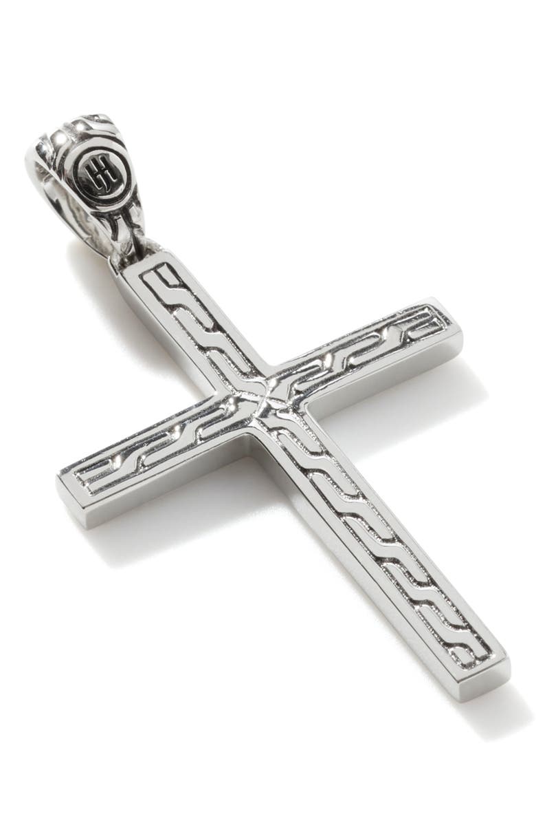 John Hardy Men's Classic Chain Cross Pendant Necklace, Alternate, color, Silver
